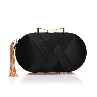 Lumière Woven Satin Evening Clutch