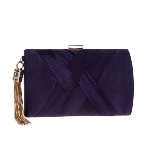 Lumière Woven Satin Evening Clutch