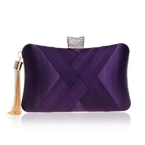 Lumière Woven Satin Evening Clutch