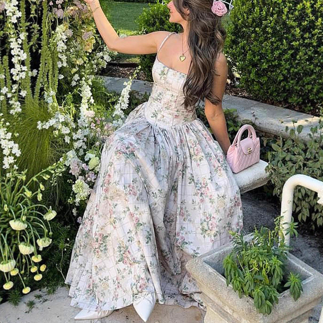 Luxury Floral Corset Maxi Dress – Romantic Summer Evening Gown