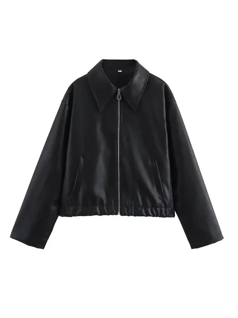 Élise Women's Faux Leather Zip-Up Jacket