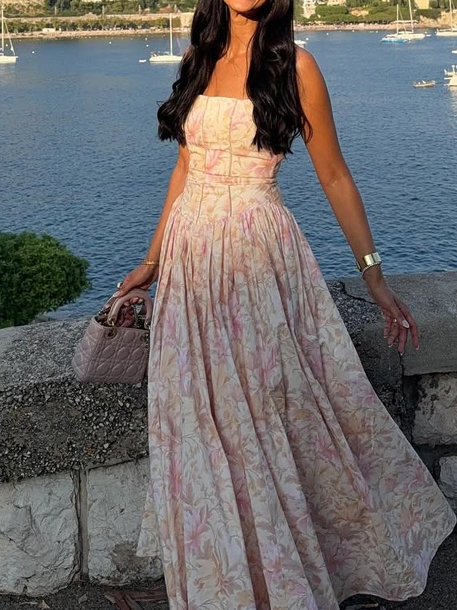 Luxury Floral Corset Maxi Dress – Romantic Summer Evening Gown
