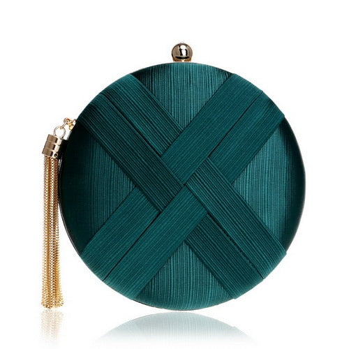Lumière Woven Satin Evening Clutch
