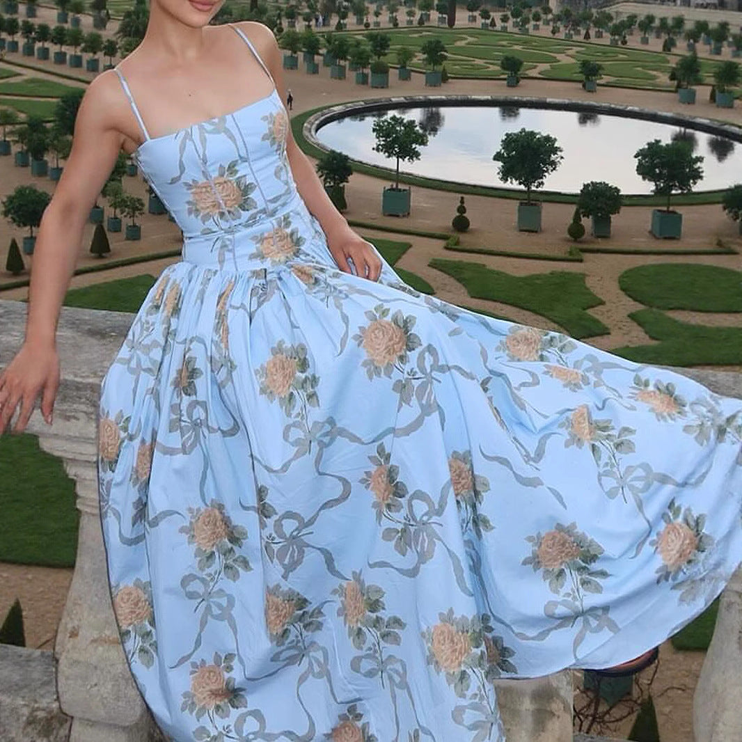 Luxury Floral Corset Maxi Dress – Romantic Summer Evening Gown