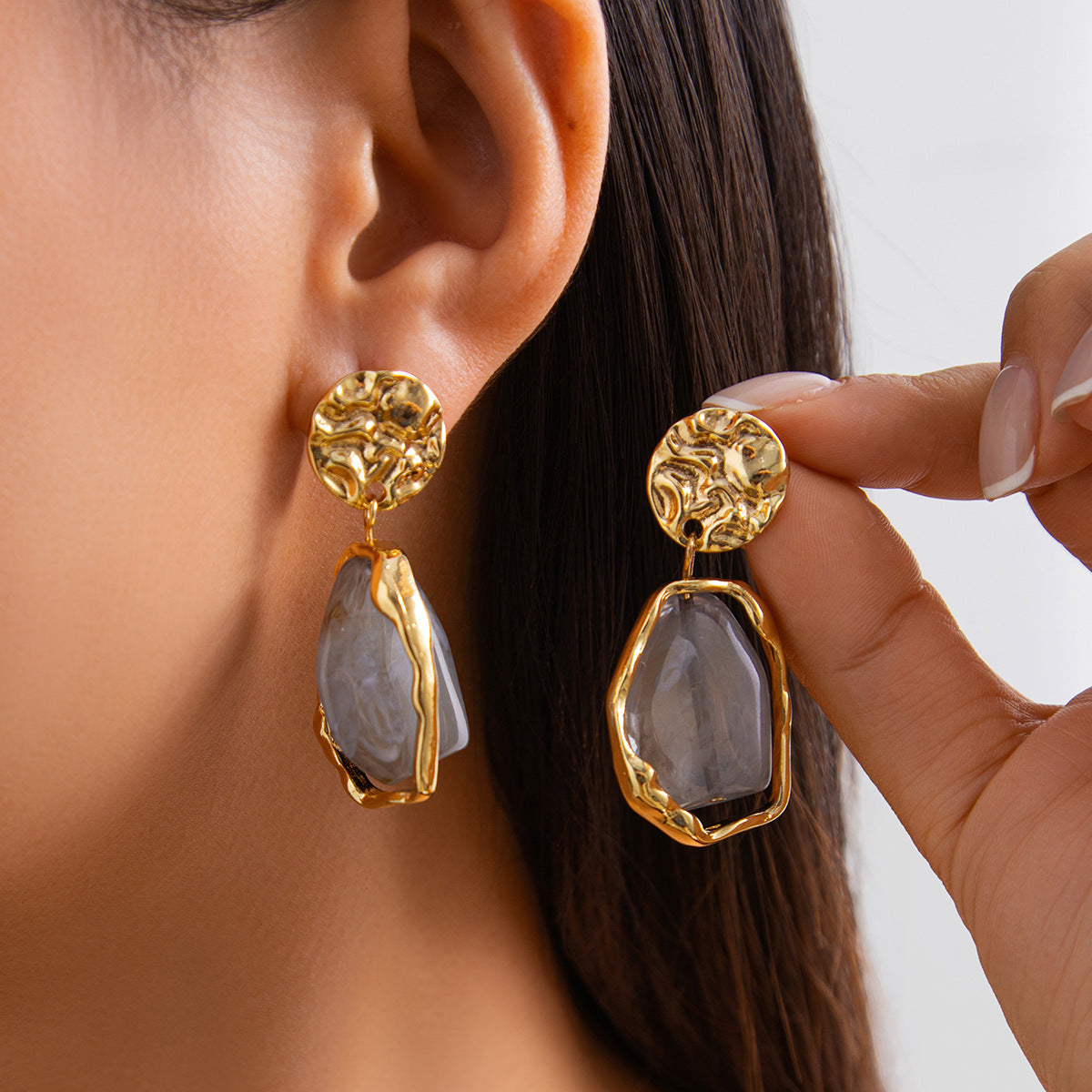 Élise Sculptural Gold-Tone Statement Drop Earrings