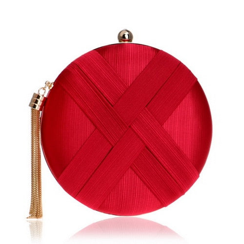 Lumière Woven Satin Evening Clutch