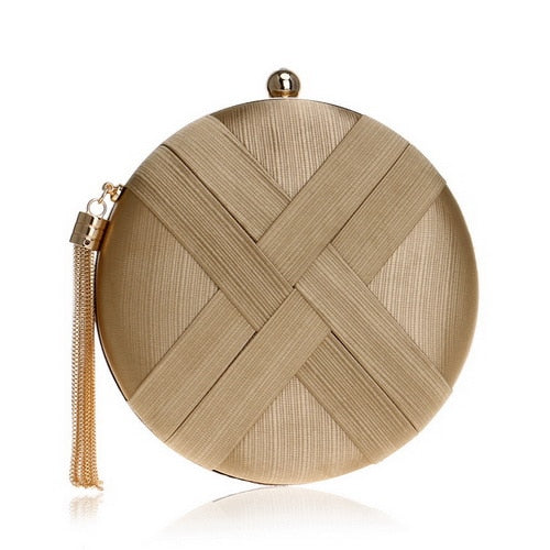 Lumière Woven Satin Evening Clutch