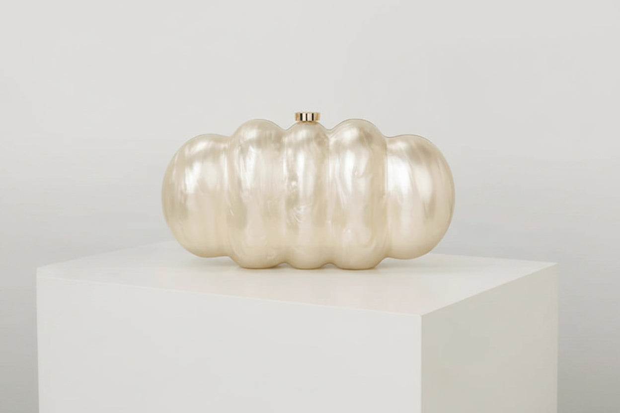 Perle Sculpted Shell Evening Clutch