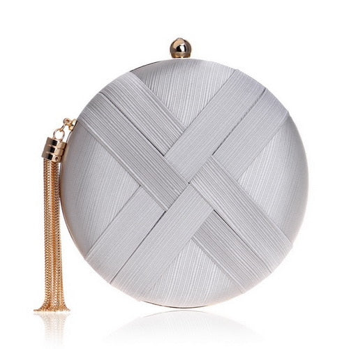 Lumière Woven Satin Evening Clutch