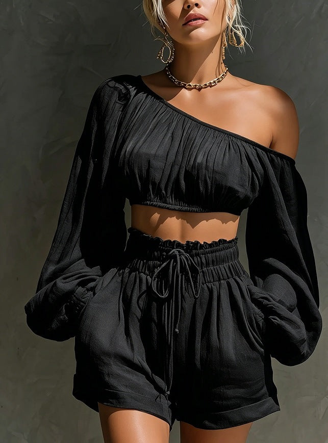 Luna One-Shoulder Resort Set | Crystals Paris
