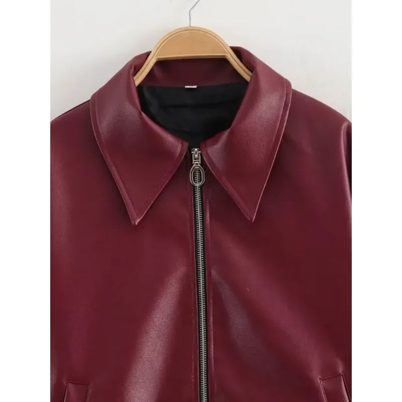 Élise Women's Faux Leather Zip-Up Jacket