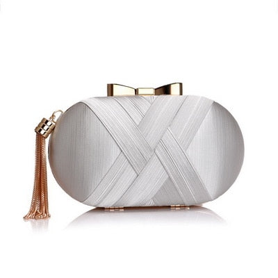 Lumière Woven Satin Evening Clutch