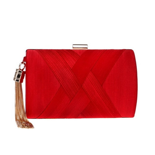 Lumière Woven Satin Evening Clutch