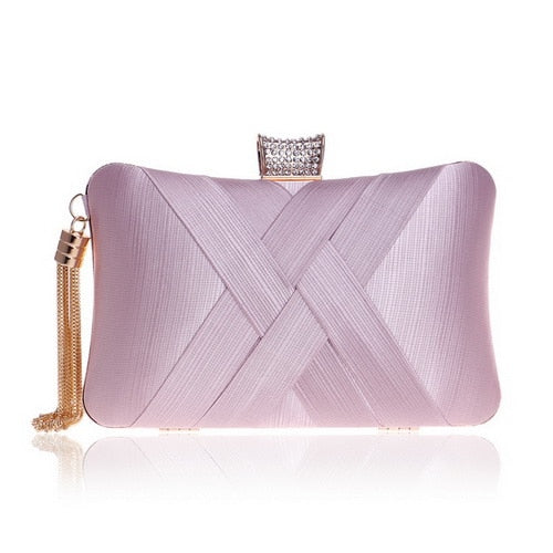 Lumière Woven Satin Evening Clutch