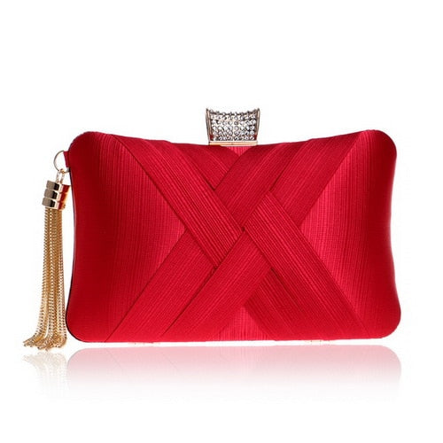 Lumière Woven Satin Evening Clutch