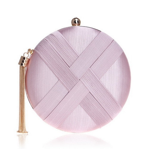 Lumière Woven Satin Evening Clutch