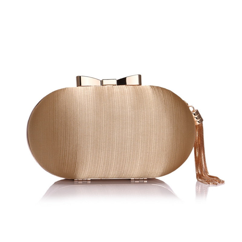 Lumière Woven Satin Evening Clutch