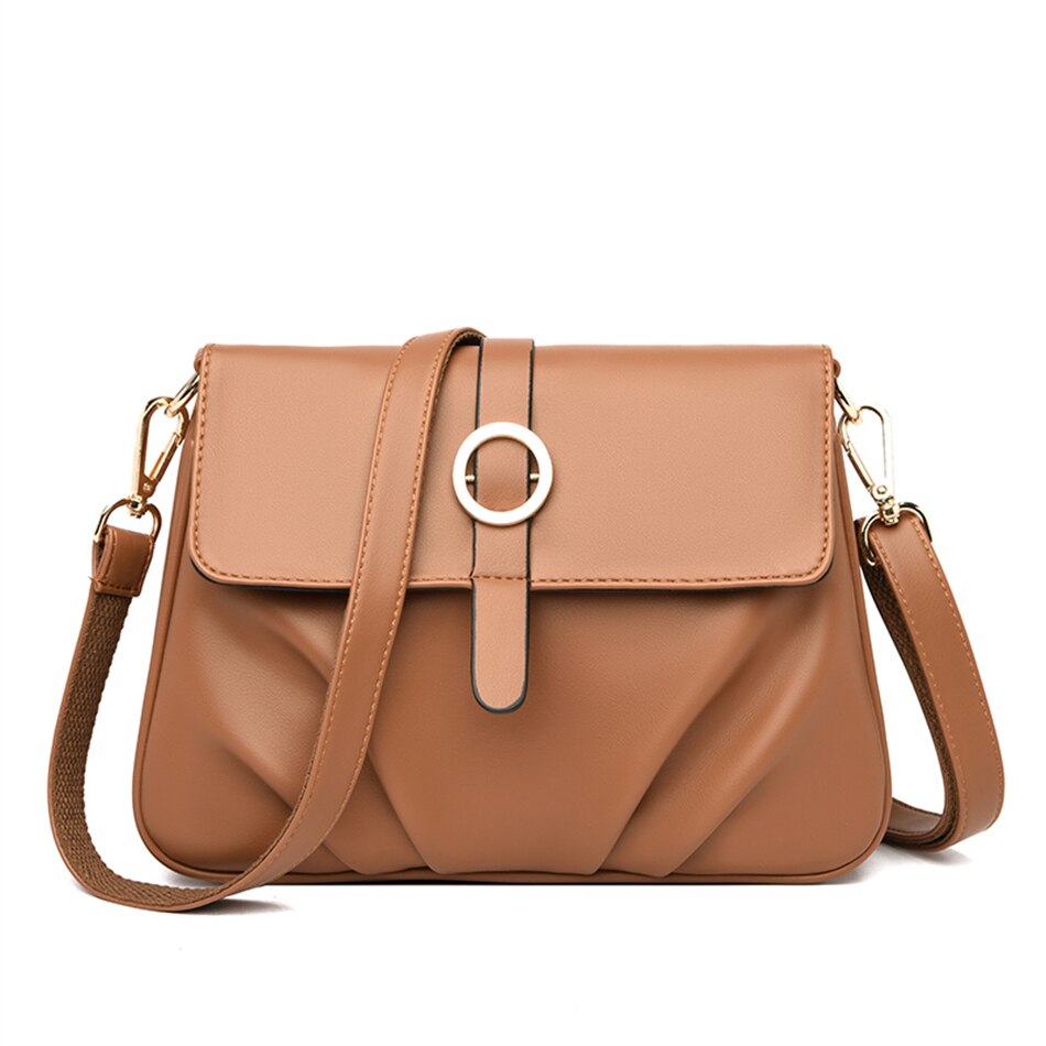 Camille Ruched Flap Crossbody Bag