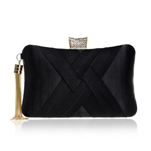 Lumière Woven Satin Evening Clutch