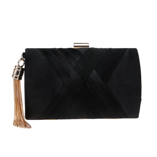 Lumière Woven Satin Evening Clutch