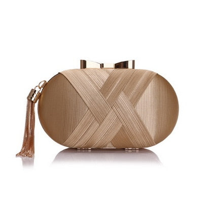 Lumière Woven Satin Evening Clutch