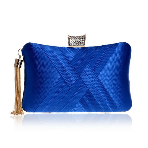 Lumière Woven Satin Evening Clutch