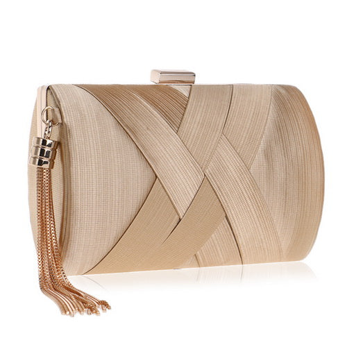 Lumière Woven Satin Evening Clutch